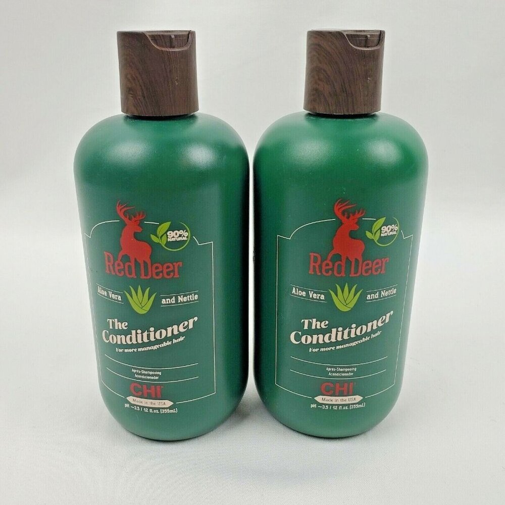 2X CHI for Men Red Deer The Conditioner 90% Natural Aloe Vera & Nettle 12oz each